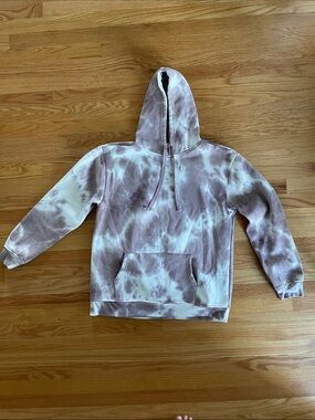 If It Were Me Tie-Dye Pullover Hoodie Mauve Cream